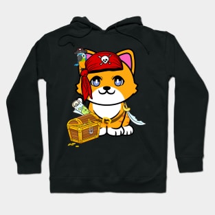 Cute orange cat is a pirate Hoodie